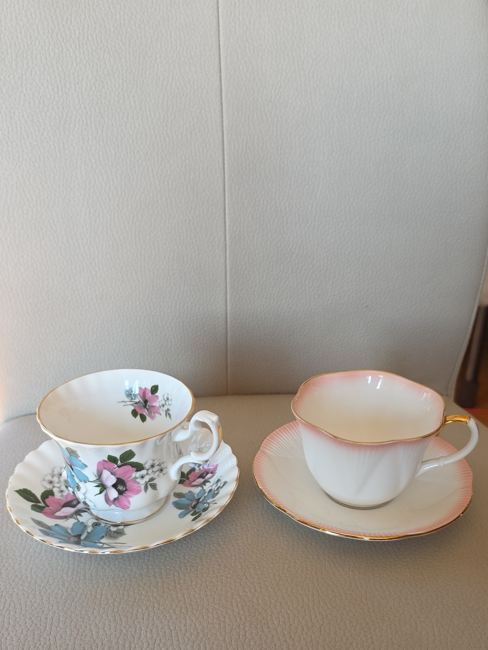 Delicate Floral Royal Albert Teacup & Saucer Set - Pink and White